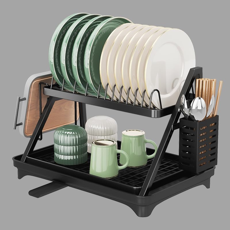 

SmartMaster Хранение посуды Посуда Кухня Посуда Раковина для посуды Место для хранения Экономия места Посуда Палочки для еды Нож 2 Тяжелый Автоматический Углерод Легкий Для Кухонной столешницы чёрный