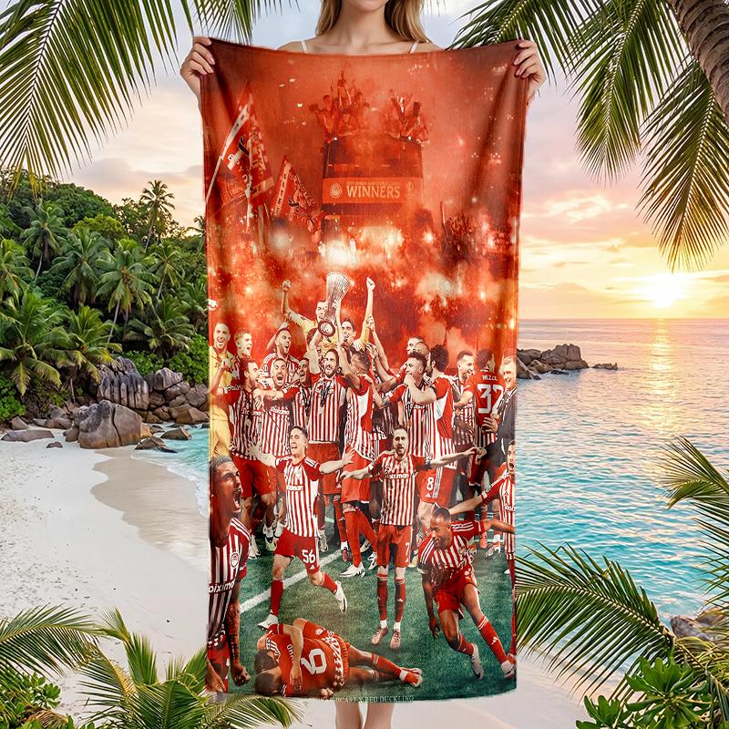 Olympiacos Fc Fashion Beach Towel: Ideal for Summer Adventures Soft, absorbent and quick drying suitable for swimming and bathing