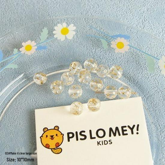 Retro 02 Gilded Beads: Transparent White Beading for DIY Jewelry & Accessories