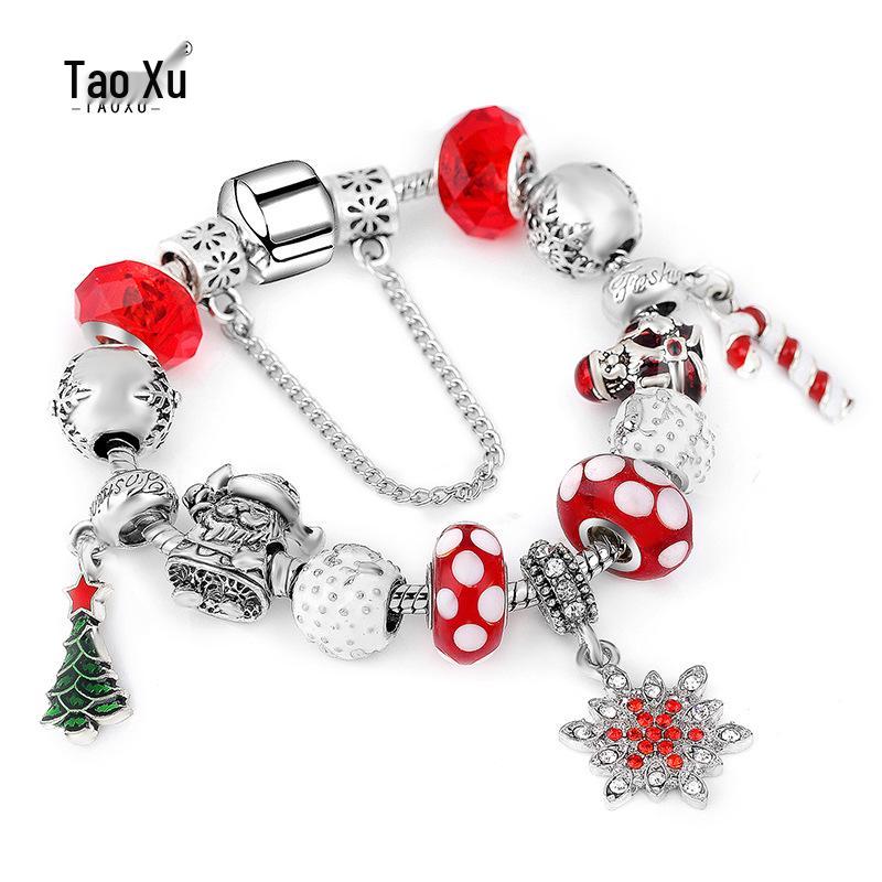 European & American Christmas DIY Rhinestone Women's Bracelet