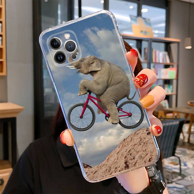Tier Elefant Handyhülle für iPhone 14 13 12 11 Pro Max XS X XR SE 2020 6 7 8 Plus Mini Transparente Hülle