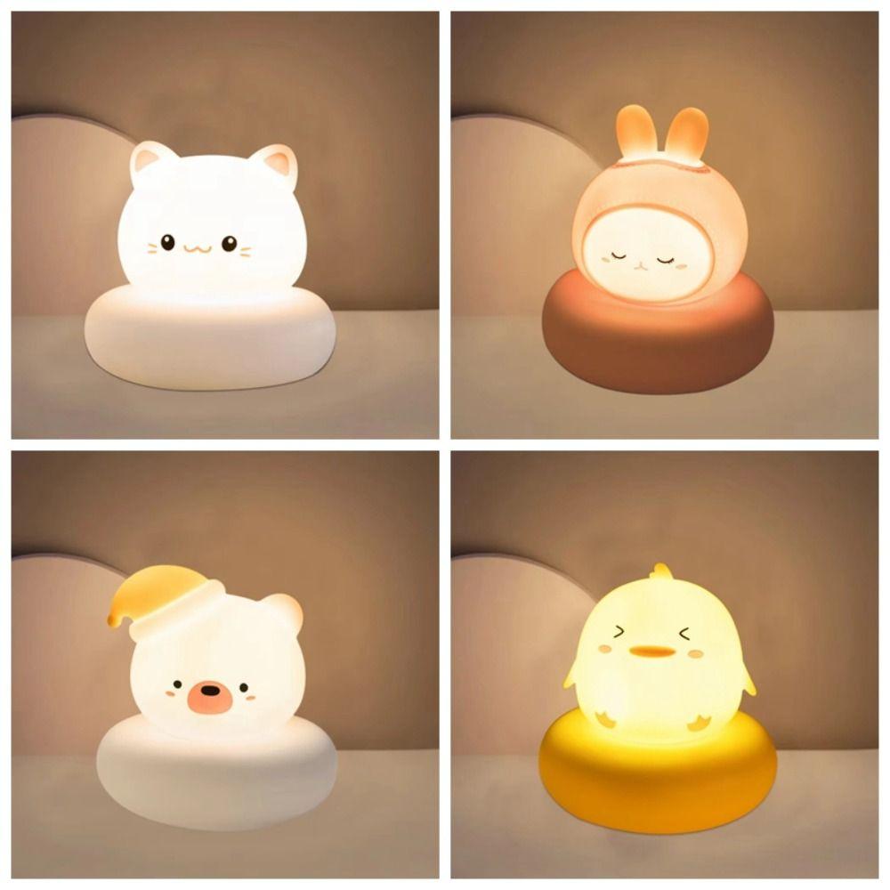 USB Rechargeable Animal Night Light 3 Level Dimmable Breastfeeding Nightlight New Nursery Lamp