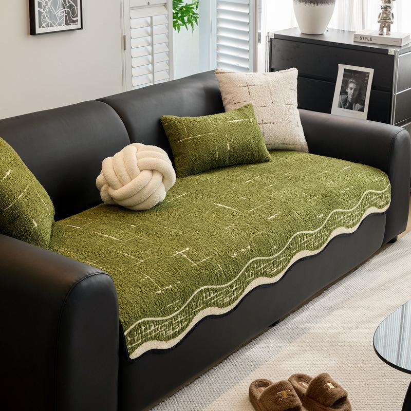 

Простая современная подушка для дивана Универсальная для всех сезонов Новая легкая роскошь Высококлассная подушка для сиденья Фиксированный нескользящий чехол Тканевое полотенце 70*70cm