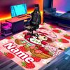 Custom Name Personalized Strawberry Shortcake Print Carpet, Versatile Home Decor Rug, for Playroom, Apartment, Balcony, Entryway, Hallway Gift
