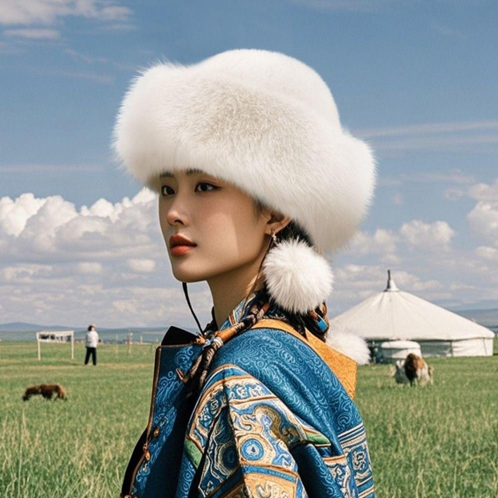 Wool Pullover Hat Imitation Mink Hair Ear Protection Cap Fashion Winter Hat