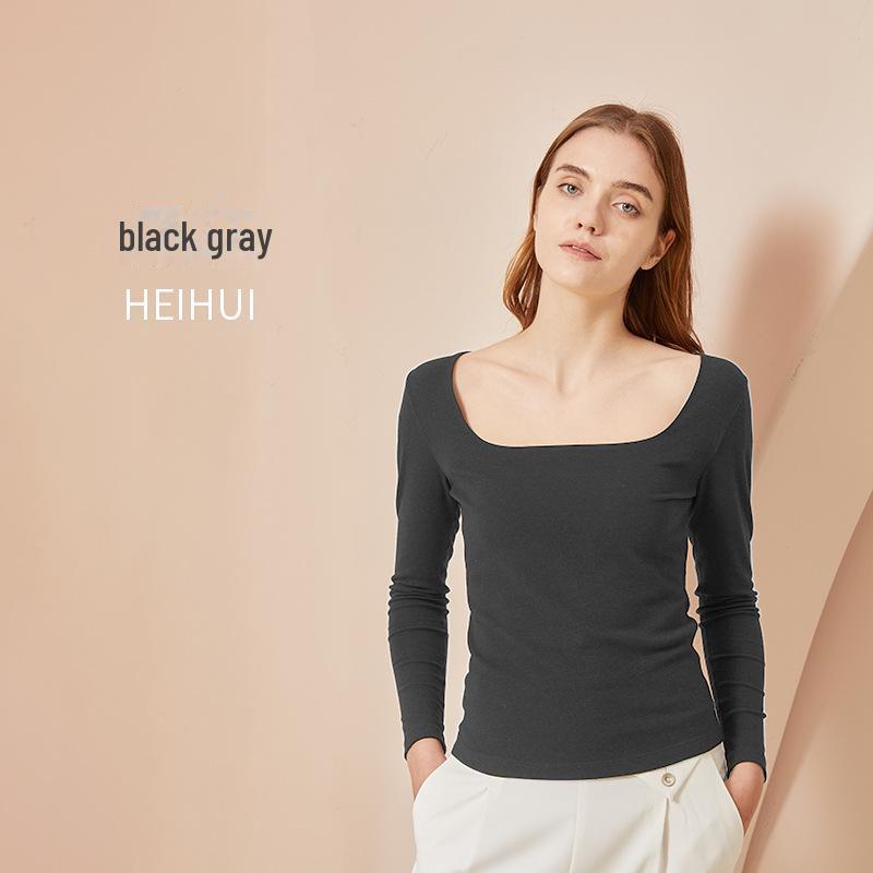 

Женское бесшовное термобелье из бархата – облегающий крой с квадратным воротником на осень S