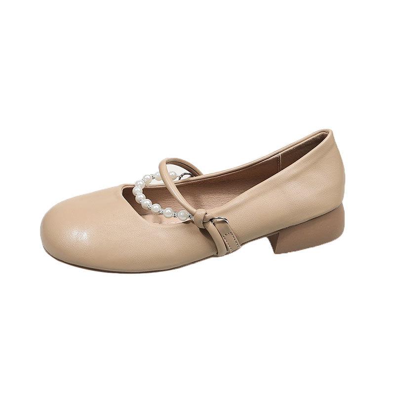 Später Abendbrise sanfte Schuhe dicker Absatz Einzelne Schuhe Damen Sommer 2025 neu Mary Jane Damenschuhe mit Rock weiche Sohle kleine Lederschuhe
