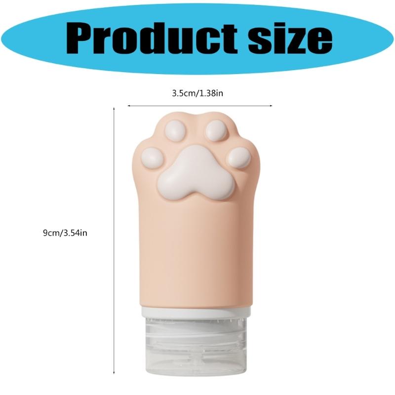 Soft Durability Silicone Cats Paw Shaped Portable Lotion Bottle Leakproof Cosmetic Dispenser Container For Travel Gym Use