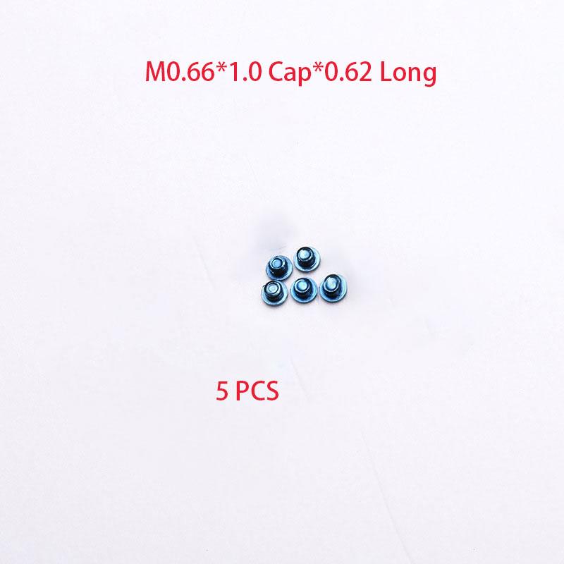 Blue Screw M0.66*1.0Cap*0.62 Long Mechanical Watch Movement Accessories Watches Repair Parts Watch Aftermarket Replacements 5 Pcs
