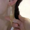 Dreamy Elegance: Exquisite Tassel Ear Cuffs with Dazzling Wheat Design