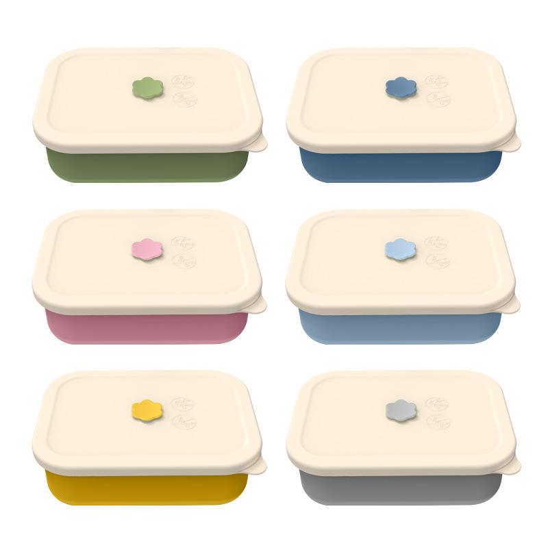 Portable Silicone Lunch Box, Food Storage Box, Portable Fruit Box, Microwaveable Food Container, No Deformation
