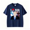 I Love Bibi Benjamin Netanyahu Vintage Graphic T Shirts Unisex Unisex Oversized Cozy 100 Cotton Tshirt Fashion Streetwear Tshirts