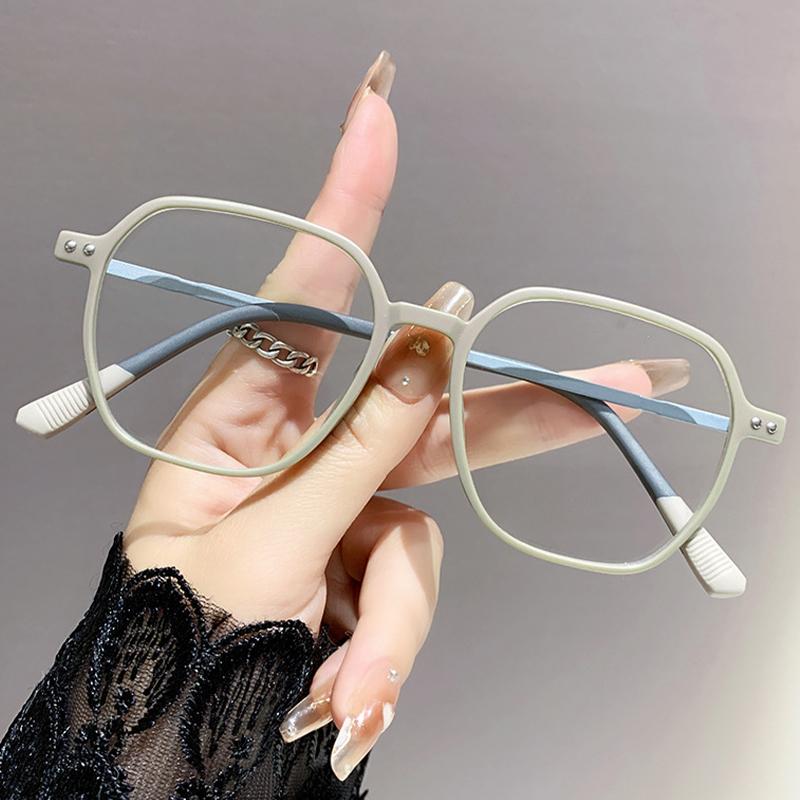 Anti Blue Light Brown Colored Glasses Trendy Bare Face Artifact, Large Frame Glasses Frame, Fashionable Presbyopia Glasses 6081