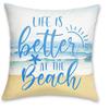 Home Decor Life Better At Beach Pillow Covers Pattern Cushion Cover Suitable For Sofa Bedroom Car Pillow Cover