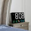 Large Digital LED Wall Desk Clock Calendar with Alarms,Temperature Thermometer for Bedroom Room Table