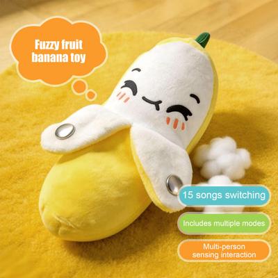 Interactive Music Plush Toy for Kids, Banana Fruit Induction Toy, Musical Sensory Stuffed Animal, Dual Mode Rhythm Game, Christmas Birthday Gifts
