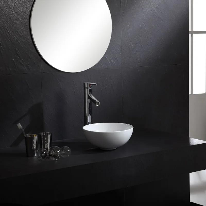 Family Apartment Bathroom White Ceramic Bathroom Sink Faucet Combination Counter Top Wash Basin