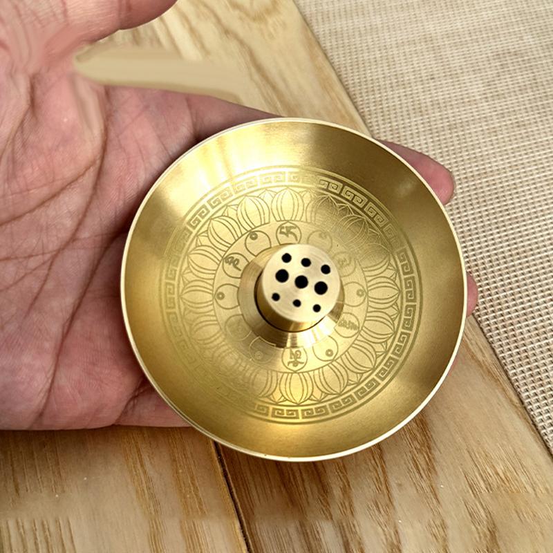 Round Incense Burner 9 Hole Incense Holder Incense Stick Plate Tray Palo Santo Holder Sage Holder For Mediation Yoga Ritual