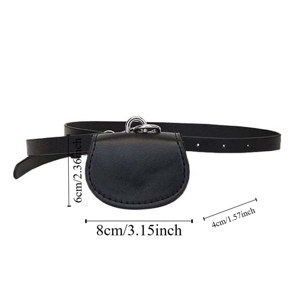 Earphone Pouch Detachable Hanging Neck Bag 2 In 1 Flap Waist Belt with Bag Solid Color Anti-splash Water Leather Coin Purse Work