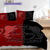 Bayer 04 Leverkusen Pattern Bedding Quilt Set Quilt Cover Pillowcase Home Decoration Birthday Gift (1 * Duvet Cover + 2 * Pillowcase, Without Core)