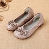 Retro Ethnic Style Genuine Leather Mother Shoes Heel Beef Tendon Sole Comfortable Soft Bottom Layer Cowhide Anti-slip Flower Single Shoes for Women