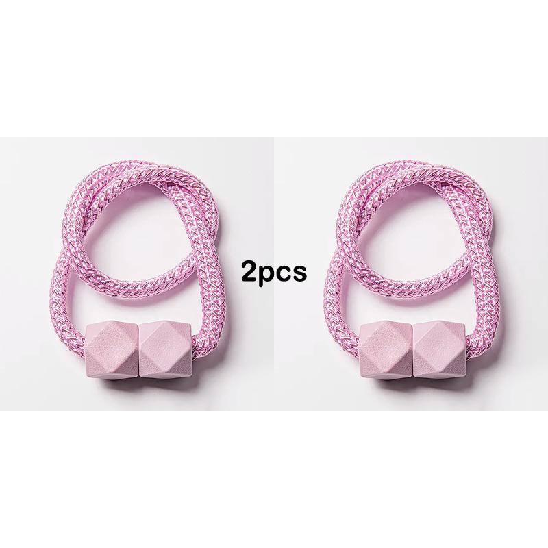 2 ks Podvazky na závěsy se silným magnetem, design z tlustého lana, ložnice, obývací pokoj, kuchyně, odolný plast, bytový doplněk