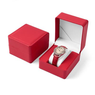 Durable Watch Travel Case Portable PU Leather Box Jewelry Gift Organizer for Men and Women Litchi Pattern Container