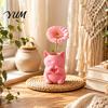 Creative Housewarming Presents 3D Printed Cat Vase, Cute Smiling with Heart?Hand Gesture Flower Holder, Vase Ornaments Animal Shaped Desktop Decor,