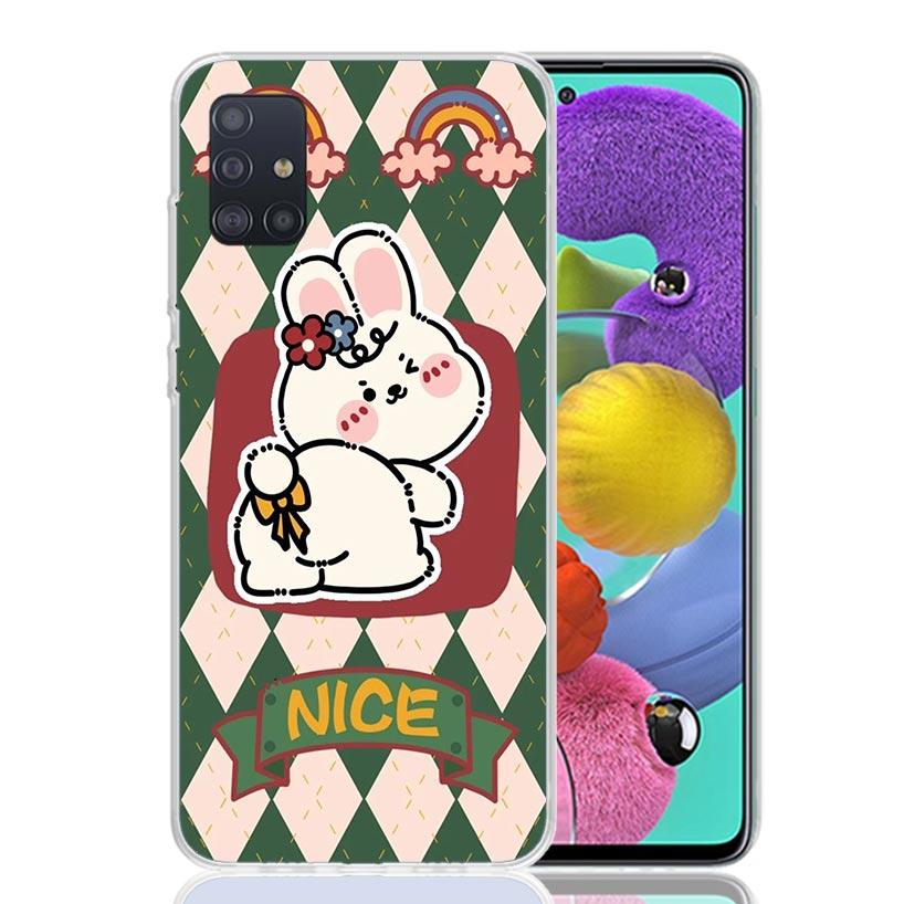 Cartoon Cute Little Rabbit Phone Case for Samsung Galaxy A52 A51 A50S A12 A22 A32 A72 A10S A30S A31 A71 Note 20 Ultra 10 Plus S1