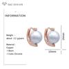 Boucles d'oreilles rondes en fausse perle pour femmes, bijoux de mariage, couleur or Rose, zircone cubique
