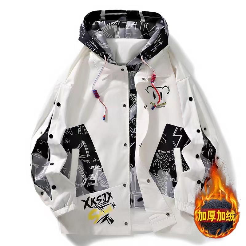 

Spring and Autumn New Fake Two-Piece Jacket Men s Trend Student Ruffian Handsome Versatile Loose Youth Jacket 4XL