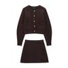 Europäischer und amerikanischer Stil, neue Damenbekleidung, Strickjacke, elastischer Minirock mit hoher Taille und seitlichen Nähten