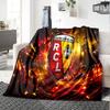 Racing Club Lens Crest Flannel Blanket, Soft Polyester, Modern Design, All-Season for Camping, Travel, Gifts for holidays or birthdays