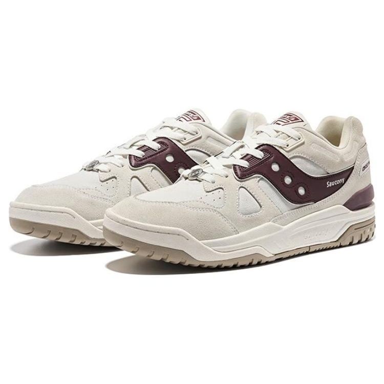SAUCONY Cross 90 Cushioning Non-Slip Low-Top Sneakers Unisex Sneakers White Dark-Red S79035-14