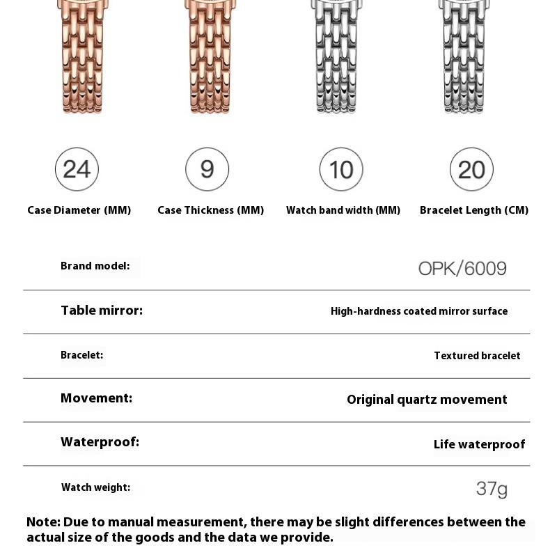 OPK Watch Small Green Watch Waterproof Diamond-encrusted Quartz Watch Women's Watch