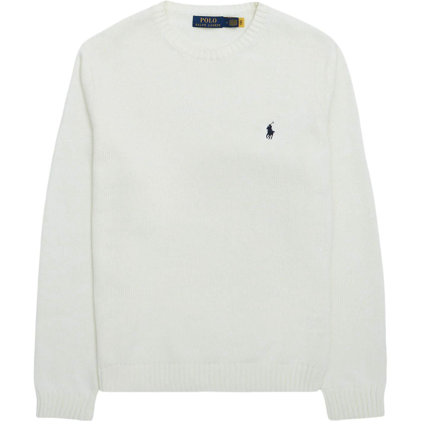 

Polo Ralph Lauren Logo Embroidered Crew Neck Long Sleeve Knit Sweater Men sweater Cream 710810846-035 L