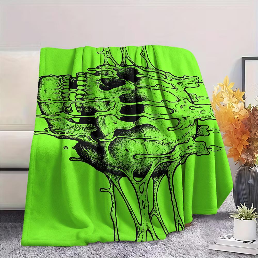 Green Mucus Reaper Print Flannel Blanket,High quality Comfortable for All Seasons,Home Decor,Warmth and Comfort,Perfect for Christmas Gifts