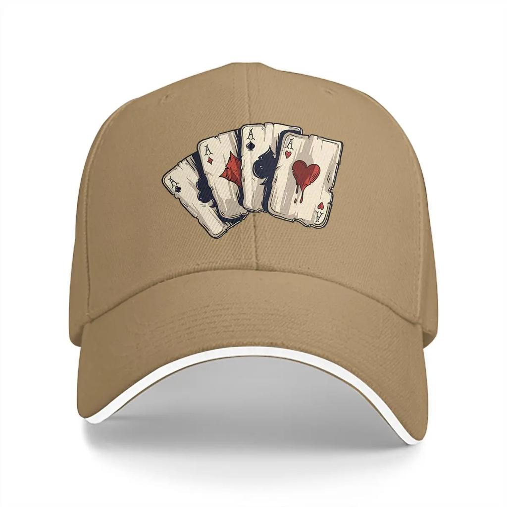 Poker Multicolor Hat Peaked Unisexs Cap Playing Cards Poker Design Personalized Visor Protection Hats