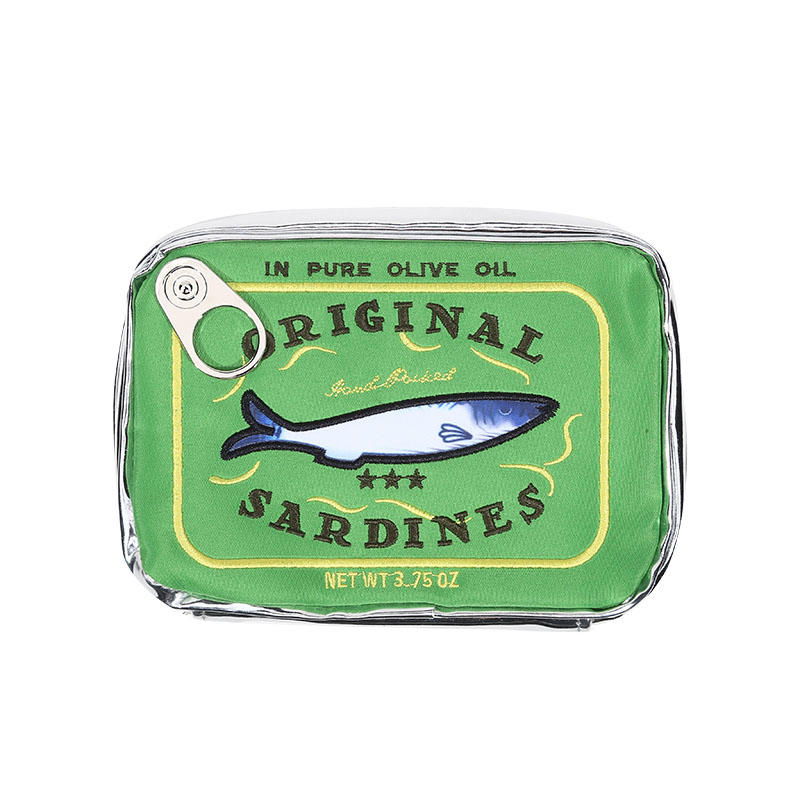 

Canned Sardines Style Bath Travel Bag Cute Toiletry Bag Creative Portable Fashion Zipper Multi-function for Weekend Vacation