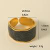 Luxury Non-Fading Drip Oil Open Ring - European and American Style Stainless Steel Statement Jewelry