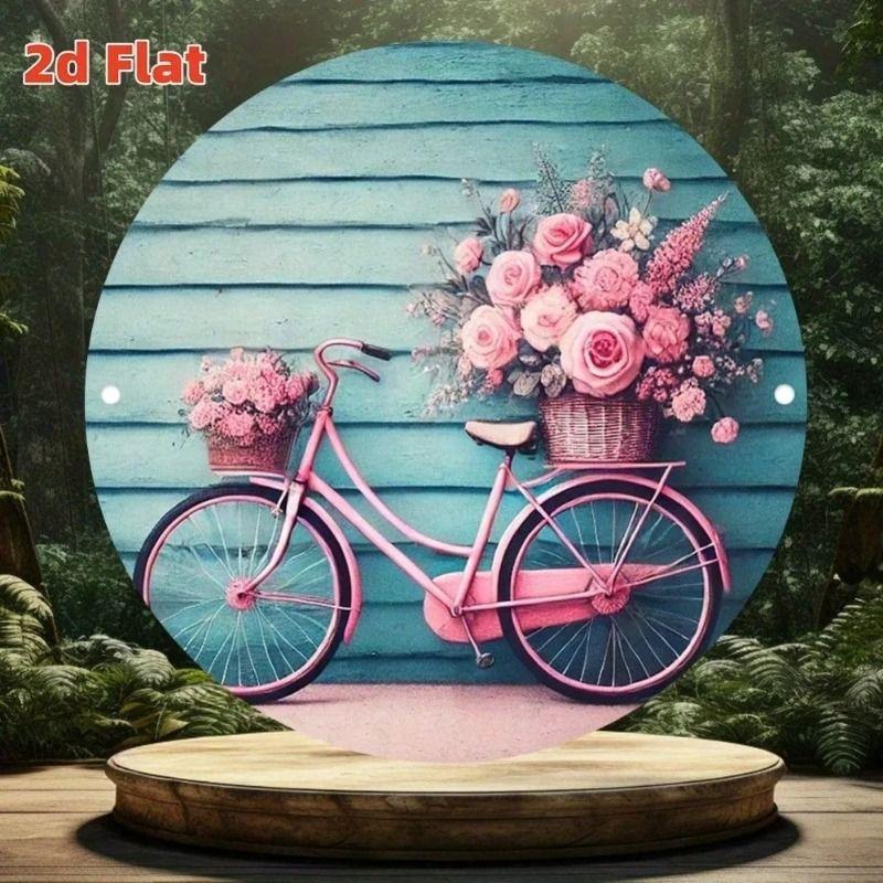 Round Metal Tin Sign Wall Art Home Living Room Office Cafe Decor 20x20cm