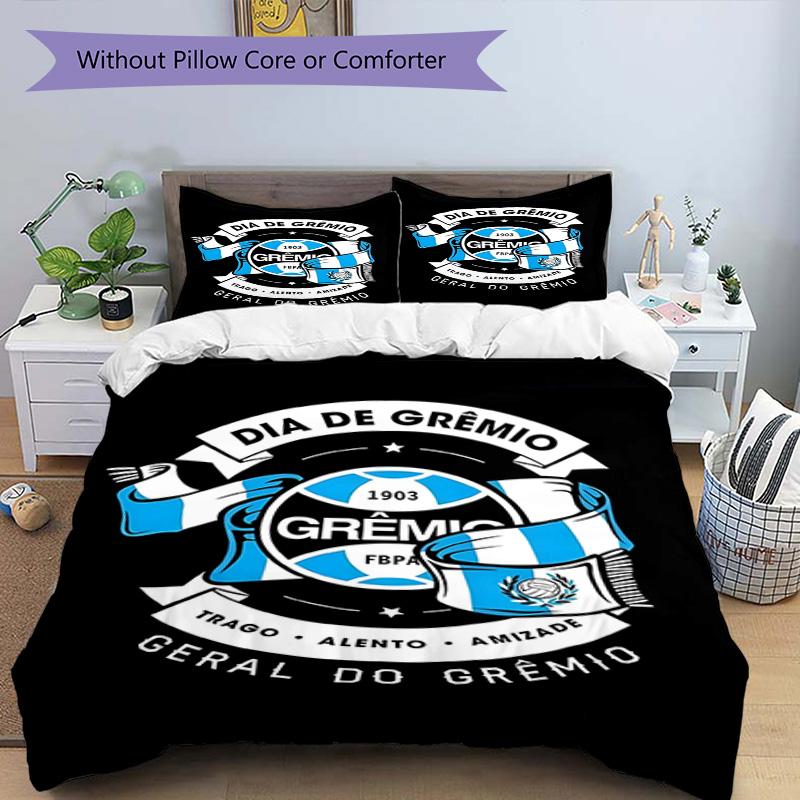 Grêmio FBPA Printed Pattern Duvet Cover Set – Includes 1 Duvet Cover and 2 Matching Pillowcases Bedroom Decor Christmas Gifts