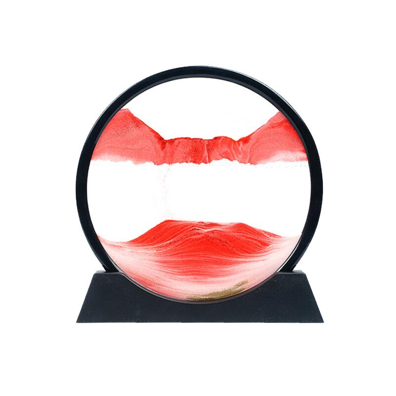 Office Home Decor 3D Extract Hourglass Quicksand Moving Sand Art Picture Round Glass Deep Sea Sandscape Craft Flowing Painting