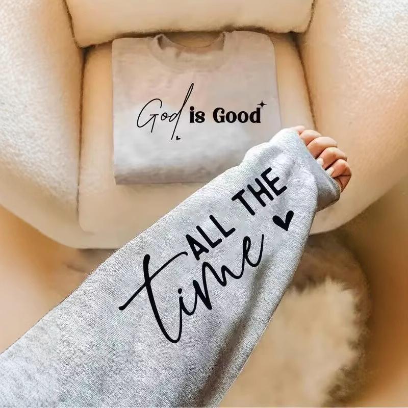 Kind Heart Graphic Women's Round Neck Hoodie - Casual Long Sleeve Pullover