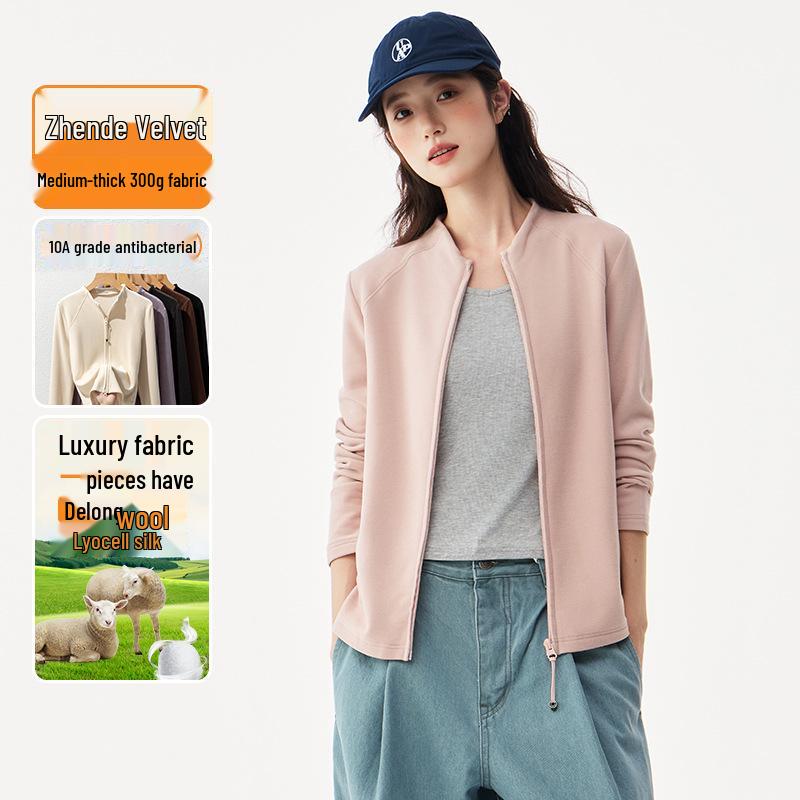 Women's Thickened Double-Sided Fleece Hoodie: Zip-Up, Slim-Fit Cardigan for Autumn & Winter