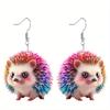 Cute Colorful Hedgehog/Parrot Acrylic Earrings for Women Chic Personality Earrings Cool Earrings Animal Earrings Charming Evergrande Earring