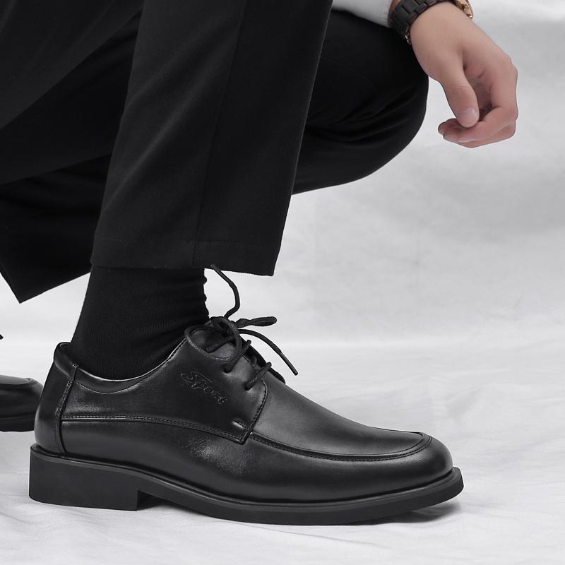 Fashion Casual Men's Leather Shoes Fashionable Minimalist Style Daily Office Leisure Business Party Classic Black Adult Shoes 38-48