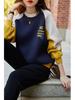 Women's Trendy 2023 Cotton Hoodie: Loose, Versatile, Patchwork, Color Block, Hoodless Top for Spring/Autumn