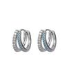 Stud Earrings Niche Design Advanced Ear Bone Circle 925 Silver Rhodium Plated Trendy Wedding Engagement Blue Zircon Women's