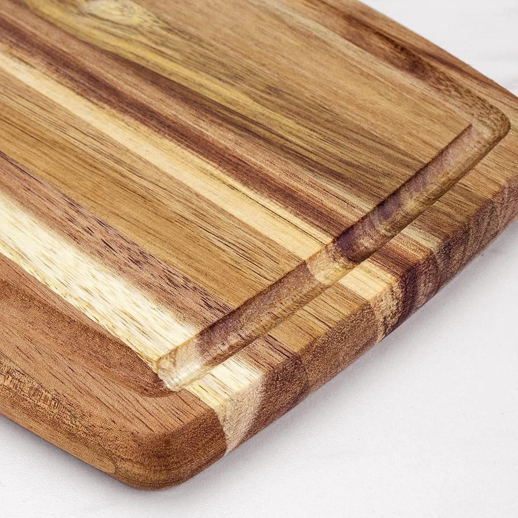 Acacia Wood Cutting & Chopping Board for Vegetables & Fruits with Tray